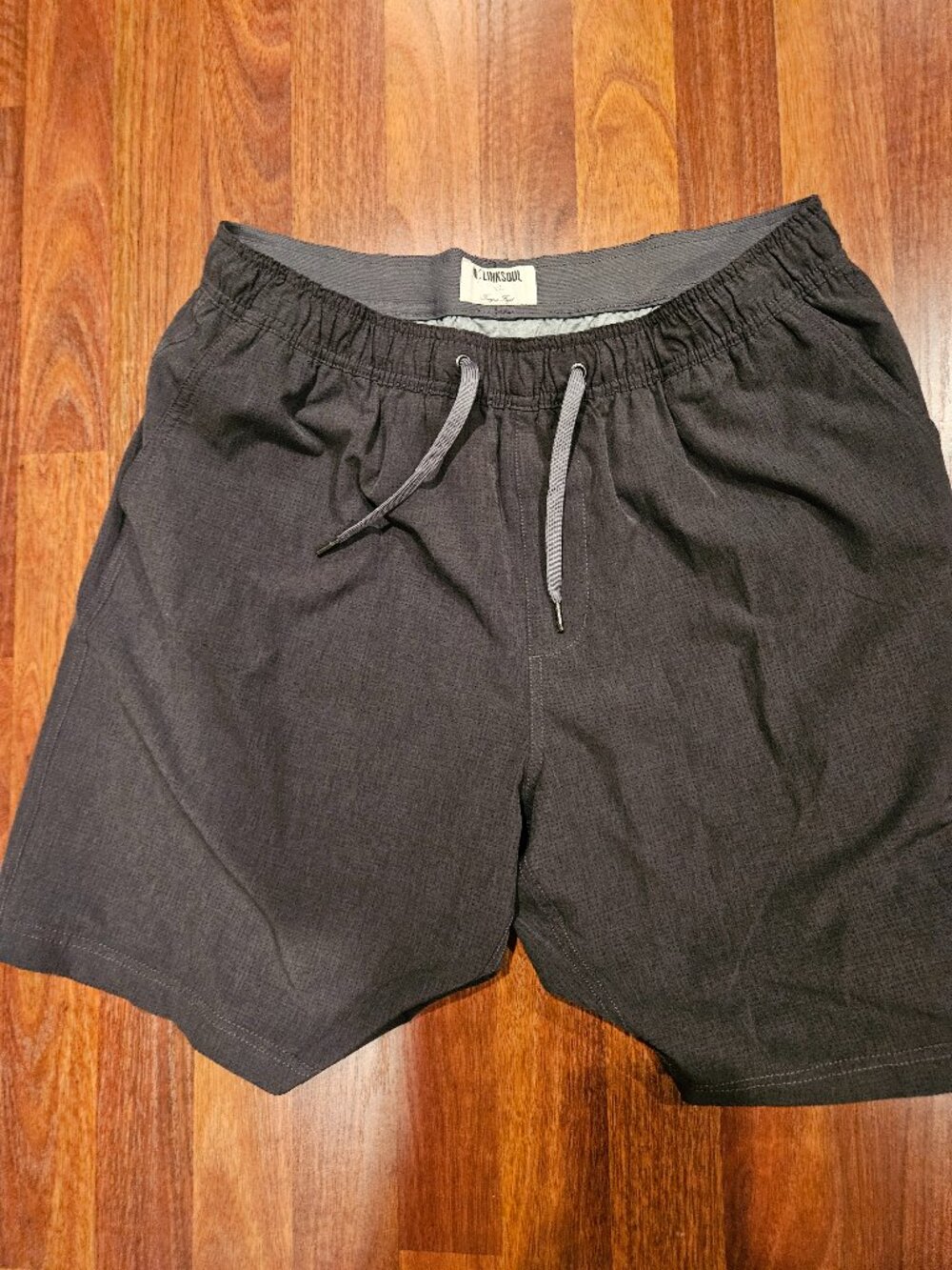 Linksoul Men’s XL Lined Athletic Shorts Charcoal Performance Drawstring